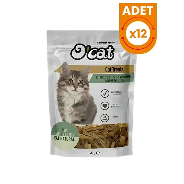 O Cat Tavuk ve Yosunlu Mini Çubuk Kedi Ödül Maması