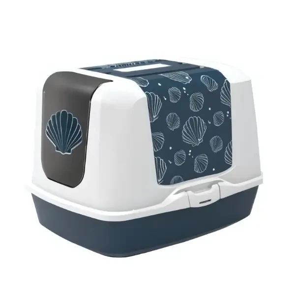 Moderna Trendy Midye Desenli Kapalı Kedi Tuvaleti